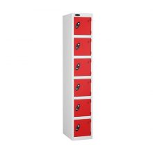 Probe-Lockers-Six-Compartment-Red