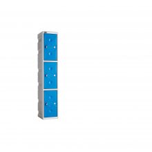UltraBox-Plastic-Lockers-Three-Compartment-Blue