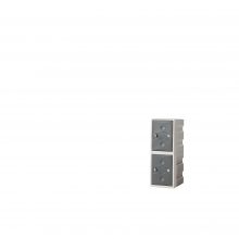 UltraBox-Plastic-Lockers-Two-Compartment-Mini-Locker-Grey
